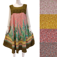 Robe de nuit décontractée pour femme, col carré, imprimé batik, motif pois/floral, sans manches, taille mi-haute, longueur genou, en rayonne