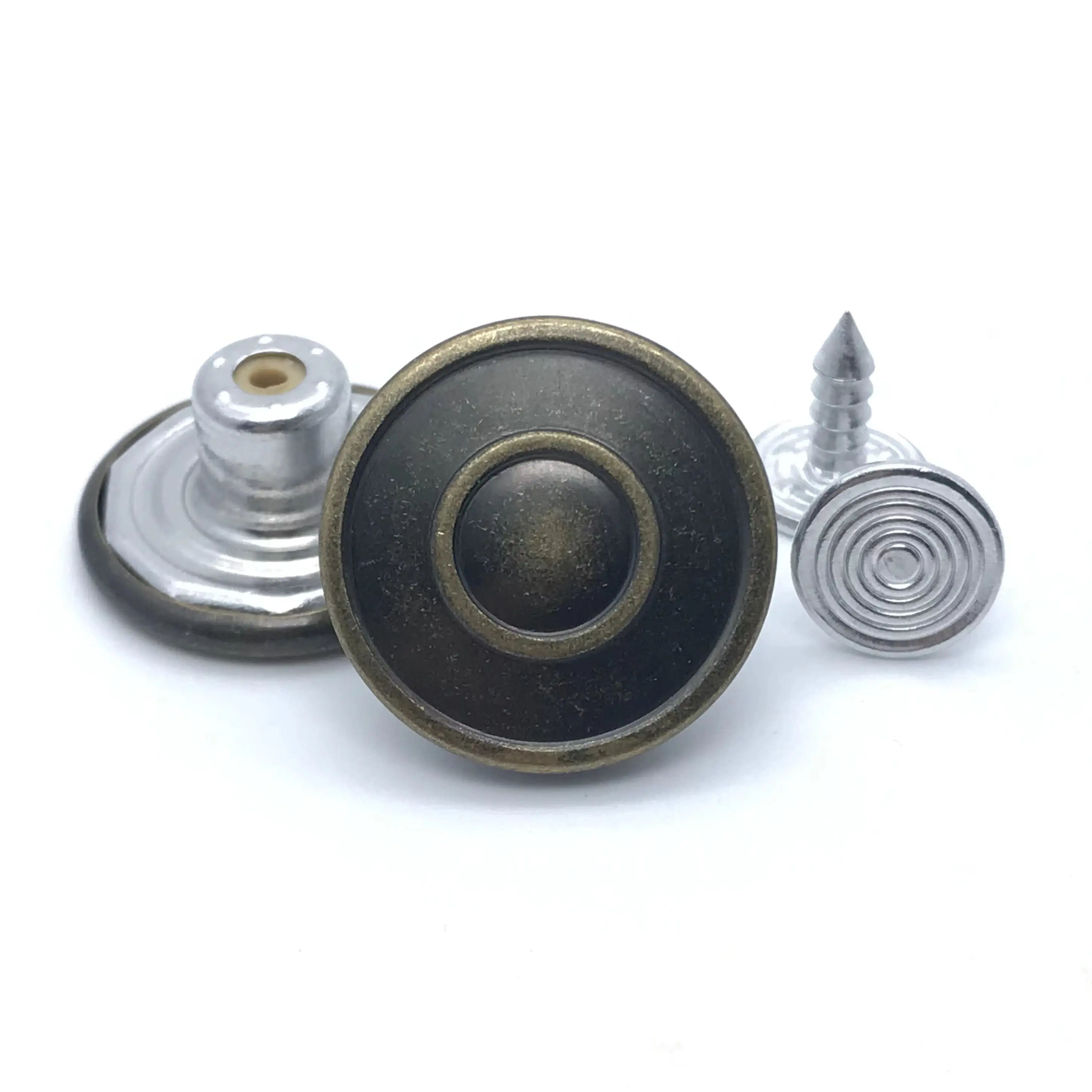MB-3697 high quality electroplated metal customize overalls electroplate color unisex regular shape shank button