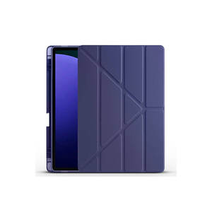 Étui pliable bleu marine Netzy pour Galaxy Tab S9 Plus SAFA, compartiment pour stylet compatible, support, matériau TPU PU PC, étui de protection - Product Image 2