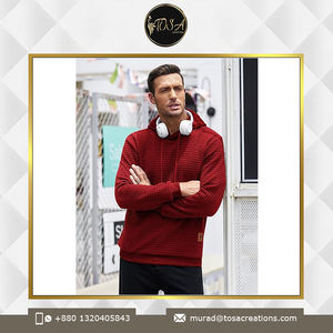 Sweat à capuche gaufré tendance et élégant pour hommes, vêtements décontractés légers et confortables de toutes les couleurs pour l'hiver - Product Image 2