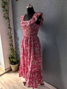 Blusa sin mangas de algodón no tejido con estampado floral indio hecho a mano, elegante, ecológica, lavable, con bolsillos, para mujer, otoño-verano - Product Image 4