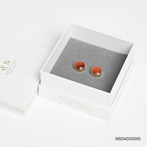 Boutons de manchette en agate rouge facetté Fengshui plaqués or 18 carats de qualité supérieure pour hommes - MSDADOG005 |   Collection Tinh Vu |   Vietnam - Product Image 3