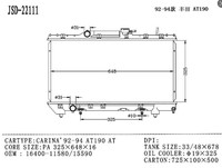 Radiateurs de climatisation automobile JD 21111 pour CARINA 1992-1994 AT190, radiateur 16400-11580 16400-15590