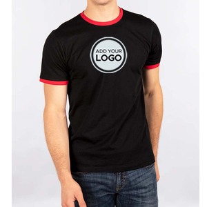 เสื้อยืดแขนสั้นพิมพ์ลายโลโก้ Ringer แบบกำหนดเอง - Product Image 1