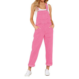 Women Ladies Baggy Denim <b>Jeans</b> Bib Full Length Pinafore Dungaree Overall Solid Loose Causal Wide Leg <b>Jeans</b> - Product Image 1