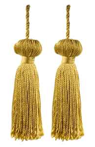 Nouveaux glands tissés en or pour la décoration de vêtements - Fabriqués sur mesure avec/sans cordon - Product Image 2