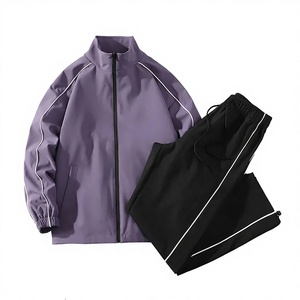 Survêtements en molleton épais 350G pour hommes et femmes, ensemble de survêtement décontracté pour femmes avec broderie imprimée et chevilles élastiquées - Product Image 1