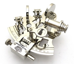 Vintage Nautical Sextant Kelvin Hughes London <b>Miniature</b> Brass Instrument Modern Sculpture Maritime Decor Boat Leather Case Gift - Product Image 6