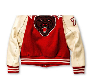 Blouson universitaire personnalisable pour homme grande taille, col montant, 100 % laine, design vierge, pour la vente en gros - Product Image 4