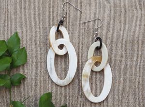 Hot Sale Shiny Polished Organic Durable Oval Horn <b>Earrings</b> Best Gift Girls Women Latest Design Birthday Parties Love CRAFTS - Product Image 5