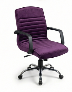 Silla de Oficina Giratoria Moderna Tapizada en Terciopelo Eva con Elevación a Gas y Base Estrella Cromada para Uso en Oficina en Casa, Escuela o Taller - Product Image 3