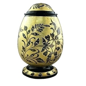 Urnas de cremación para adultos de latón de alta calidad con grabado completo, urnas funerarias de metal con acabado dorado y negro para cenizas humanas - Product Image 6