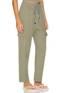 Pantalon cargo en toile légère 100% coton pour femmes Taille mi-haute Multi-poches Couleur unie Style décontracté Marque privée Taille XL En solde - Product Image 3