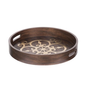 Rounded Shape Catering <b>Service</b> <b>Equipment</b> Food Server Dishes Trays Hot Sale Unique Style Top Quality Wooden Serving Tray - Product Image 5