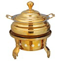 Plato de frotamiento Acabado de cobre brillante con soporte para quemador Calentador de alimentos Plato de frotamiento Gran capacidad Buffet Plato de frotamiento decorativo - Product Image 6
