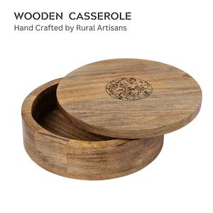 Multi-Design Printed Handcrafted <b>Wooden</b> Chapati <b>Box</b> with Moisture-Proof Dishwasher Safe Base for Dining Table Presentation India - Product Image 4