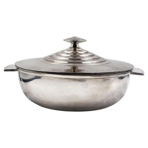Vente directe Casserole en cuivre martelé Dis avec couvercle Cadeau de pendaison de crémaillère Réchauffeur d'aliments en cuivre - Product Image 4