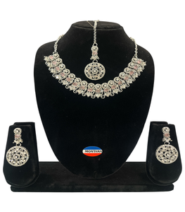 8638 elegante conjunto de collar de Gargantilla clásica para mujer con pendientes para fiesta y aniversario eventos tradicionales Idea de regalo - Product Image 3