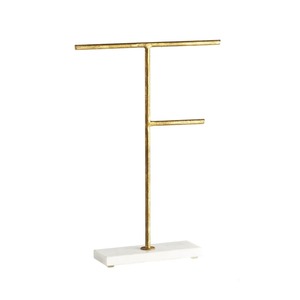 Soporte de joyería de metal de hierro personalizable con revestimiento negro proporciona una base estable que protege los accesorios delicados de daños o pérdidas - Product Image 2