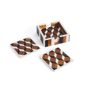 Isolation écologique marbre/bois absorbant diatomite tasse tapis carré personnalisé café boisson diatomée sous-verres à sous-verres en gros - Product Image 4