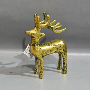 Adorno de Reno Dorado de Lujo, Hecho a Mano con Acabado Envejecido, Figura Navideña, Decoración Elegante para el Hogar en Navidad - Product Image 1