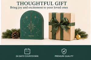Custom 24 Days Arch Advent Calendar <b>Box</b> <b>Empty</b> Triple Door Green Gold Constellation OEM Christmas Wholesale Supplier - Product Image 5