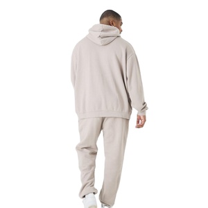 Ensemble de survêtement unisexe surdimensionné à logo personnalisé pour homme et femme, imprimé à l'écran, uni, taille plus, pantalon évasé, veste à capuche, hiver - Product Image 2