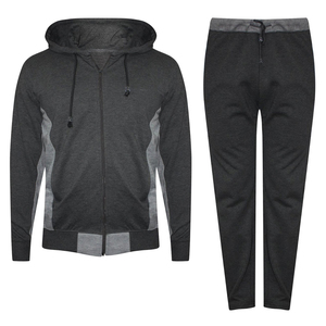 Conjunto Deportivo para Hombre, Chaqueta con Cierre Completo y Pantalones Jogger, Diseño en Paneles de Contraste Blanco y Negro, Corte Ajustado, Marca Privada OEM Trackstar - Product Image 1
