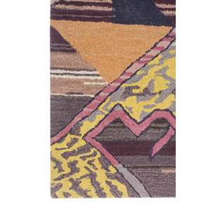 พรมไหมพรมทอมือขนาดใหญ่ลายเรขาคณิตสีชมพูม่วงจาก Jaipur Rugs ZA Weaver Art Reserve เหมาะสำหรับตกแต่งบ้านและทางเดินรูปทรงสี่เหลี่ยมผืนผ้า - Product Image 4