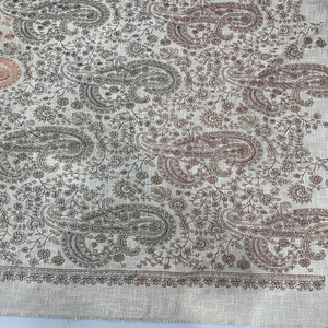 Tissu en coton brodé, doux, respirant, floral, textile fait main - Product Image 1