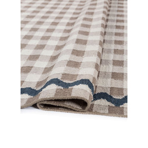 Alfombra Kilim de Lana Tejida Plana Gris y Negra Alhambra ADWL-13292 para Decoración de Sala de Estar, Pasillo, Alfombra Rectangular de Yute para Decoración de Habitaciones - Product Image 2