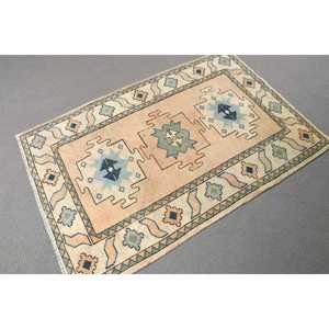 Alfombra Turca Vintage, Alfombra de 3.1x4.7 pies, Alfombra Floral Azul Marrón - Product Image 3