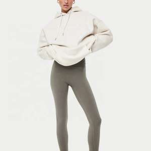 Sudadera con capucha de algodón 100% de gran tamaño para mujer, de invierno con hombros caídos Sudadera con capucha, sudaderas transpirables antipilling de longitud larga para mujer - Product Image 6