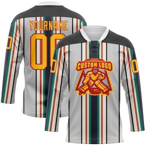 Jersey de Hockey sobre Hielo Profesional Personalizado con Cierre, 100% Poliéster, Antibacterial, de Secado Rápido, con Nombre y Números del Equipo Personalizables - Product Image 4