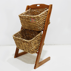 Artex Dong Thap Cestas de algas marinas hechas a mano Jacinto de agua Artesanía Estante de almacenamiento Estantería Organizador - Product Image 1