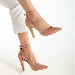 Zapatos de Tacón de Aguja Clásicos para Mujer, Punta Puntiaguda, Decoración de Diamantes de Imitación, 9 CM, para Tallas 36-40, Hechos en Turquía - Product Image 1