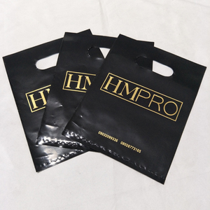 Bolsas de PE troqueladas personalizadas de alta calidad, Asa de perforación, conveniente logotipo propio, embalaje de compras, ropa, basura, ropa propia, basura - Product Image 1