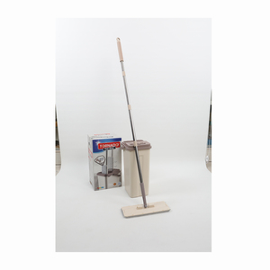 Modern <b>Microfiber</b> Flat <b>Mop</b> Set with Absorbent Bucket System Squeezable Floor Cleaning Tool - Product Image 2