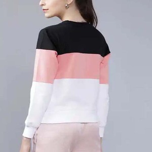 Wholesale Crew Neck <b>Plain</b> <b>Sweatshirts</b> Custom Logo Color Block Women's Crew Neck Plus Size Winter Cotton Women's <b>Sweatshirt</b> 2025 - Product Image 4