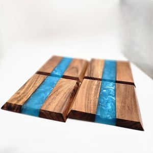 Tapis de boisson en bois élégants | Sous-verres en bois ronds ou carrés élégants | Durable et léger | Meilleurs sous-verres en pierre - Product Image 4