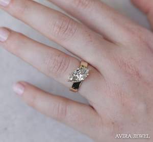 Anillo de Boda Personalizado de Oro Amarillo de 14k con Diamante Cultivado en Laboratorio de Corte Marquesa de 1 Quilate, Joyería de Lujo Clásica para Mujer, Anillo Sin Níquel - Product Image 6