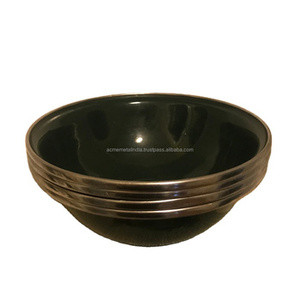 Bol à nourriture noir en fer pur de conception simple bol de service de cuisine et de maison de qualité supérieure disponible au prix de gros - Product Image 6