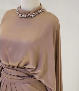 Abaya de luxe élégante pour femmes musulmanes, robe de prière islamique, vêtements en soie sur mesure en gros, manches longues, anti-rides, Dubaï - Product Image 2