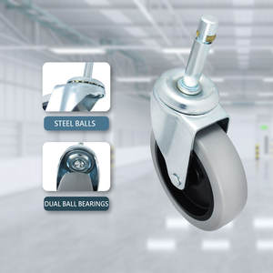 CCE 100mm PVC Casters Zinc Coating Dolly Outdoor Use Living Room Kitchen Dining School Gym Hospital Supermarket Entry Hotel - Product Image 4