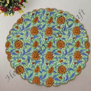 Serviette de table ronde moderne imprimée à la main 100% coton Design unique pour avion, hôtels et usage domestique EN086 - Product Image 5