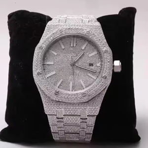 Montres Mossinate Montres mécaniques de luxe pour hommes Montre Hip Hop en moissanite à bracelet diamant complet en acier inoxydable de style professionnel - Product Image 1