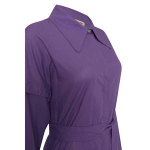 Robe chemise en voile lilas avec détails aux manches - Viscose respirante, style élégant pour femme de bureau - Product Image 2
