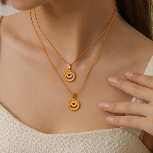 DIY Schmuck Zubehör Edelstahl 18 Karat vergoldet türkischen Lucky Eye Anhänger Charms für Schmuck herstellung Armband Halskette - Product Image 3