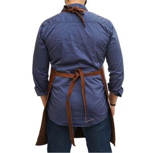 Venta al por mayor de alta calidad de cuero genuino de vaca babero delantal logotipo personalizado multiusos de cuero resistente para los hombres gran oferta - Product Image 2