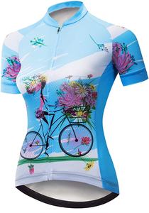 ชุดเสื้อเจอร์ซีย์ปั่นจักรยานแขนสั้น H.S.A International สำหรับผู้หญิง พร้อมกางเกงขาสั้นแบบซับลิเมชั่น ระบายอากาศได้ดี แผ่นเจล 3 มิติ กางเกงขาสั้นแห้งเร็ว - Product Image 3